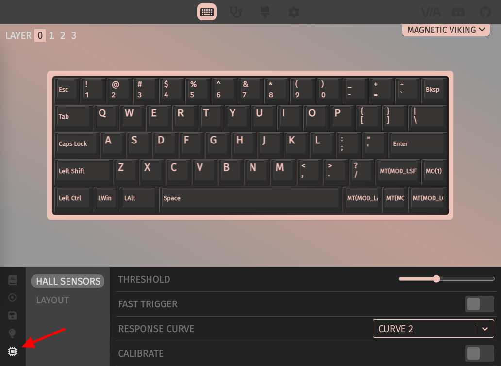 VIA configuration interface for the Magnetic Viking